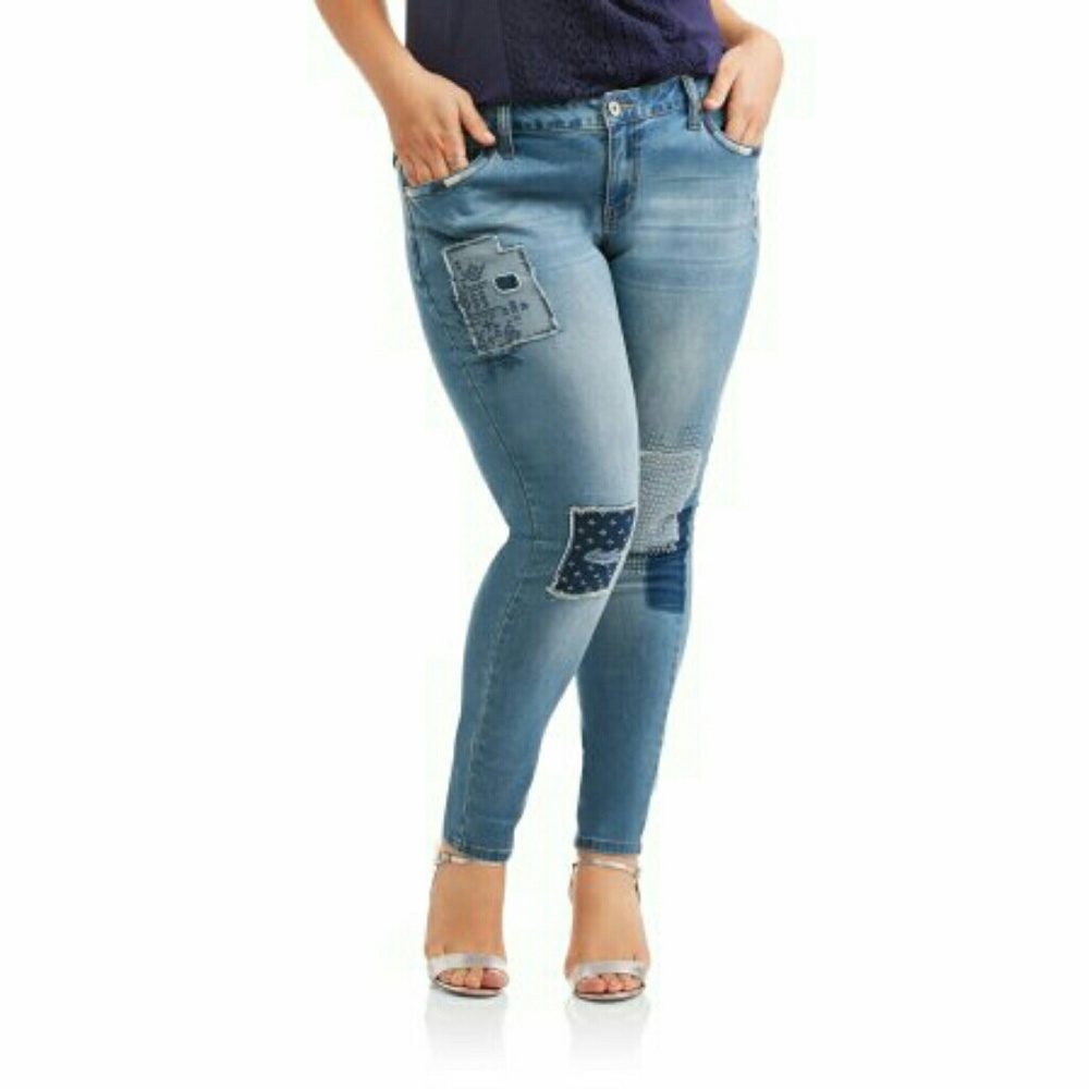 Women's Plus Patchwork jeans